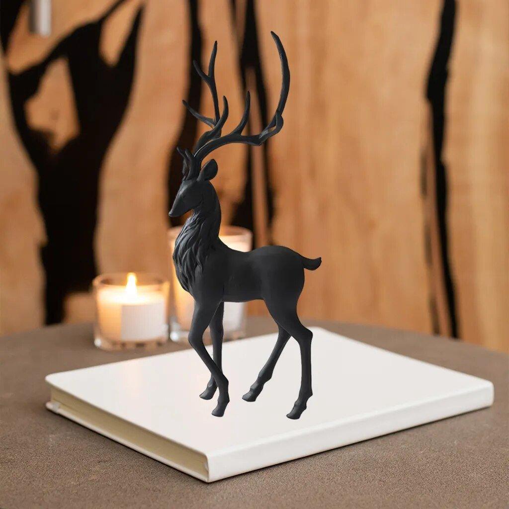 Deer Decoration Black Reindeer Ornaments for Shelf Living Room Craft - MaxwellVerBeek.com