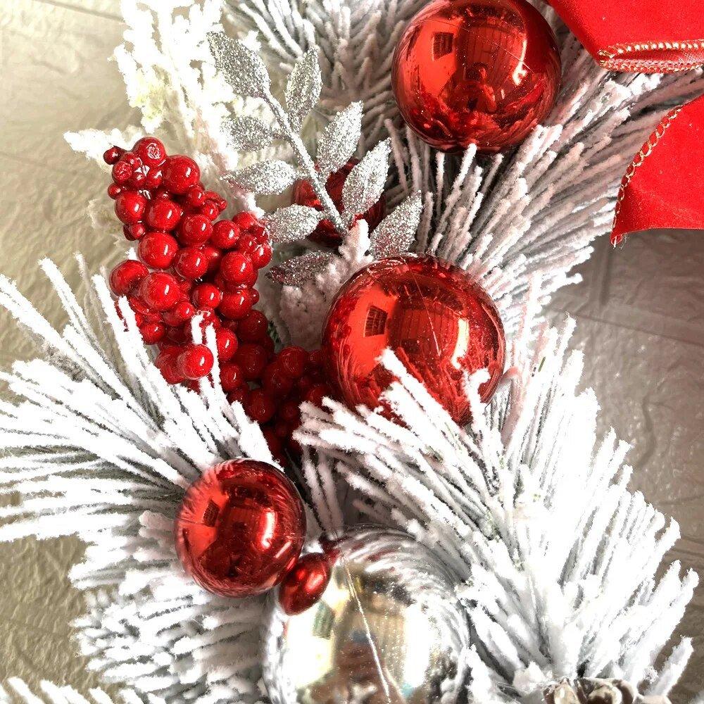 Christmas Wreath Rattan Set Wreaths For Doors New year Decorations - MaxwellVerBeek.com