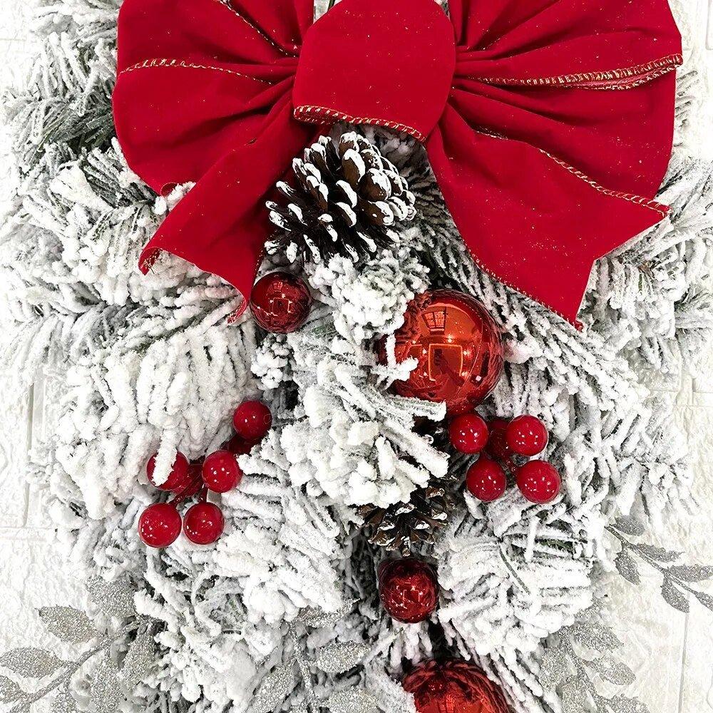 Christmas Wreath Rattan Set Wreaths For Doors New year Decorations - MaxwellVerBeek.com