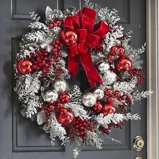 Christmas Wreath Rattan Set Wreaths For Doors New year Decorations - MaxwellVerBeek.com