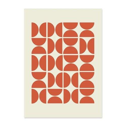 Abstract Geometric Orange Navy Yellow Mid Century Modern Posters Wall - MaxwellVerBeek.com