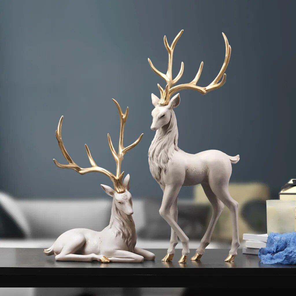 Deer Decoration Black Reindeer Ornaments for Shelf Living Room Craft - MaxwellVerBeek.com