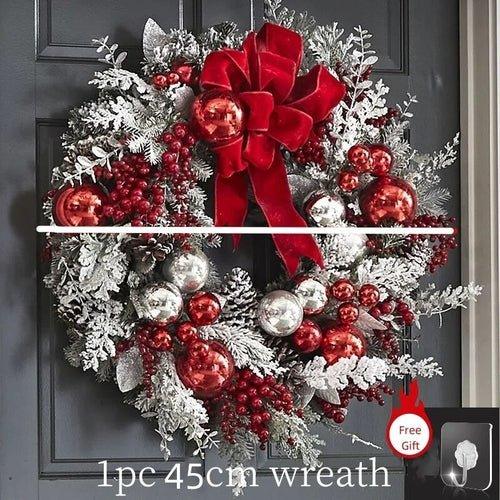 Christmas Wreath Rattan Set Wreaths For Doors New year Decorations - MaxwellVerBeek.com