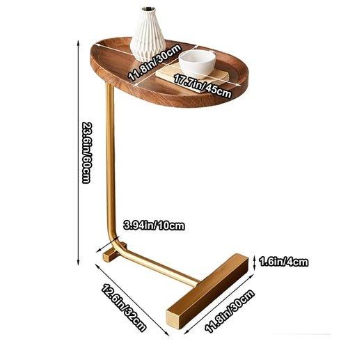 C-Shaped Sofa Side Table Multipurpose End Table with Wood MDF Top - MaxwellVerBeek.com