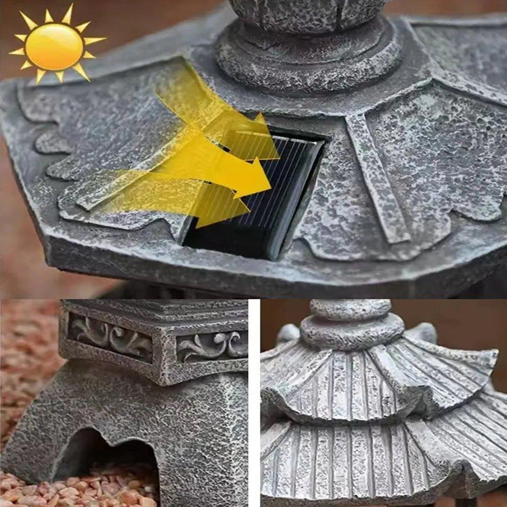 Decoration Zen Ornaments Solar Powered Tower Garden Statue Palace - MaxwellVerBeek.com