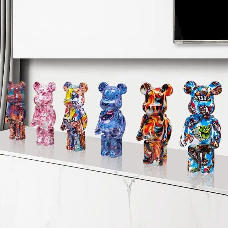 Graffiti Bear Figurine Home Decoration Animal Statue Storage 27cm - MaxwellVerBeek.com