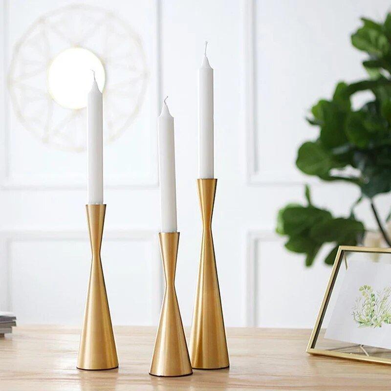 3Pcs/Set European Modern Candlestick Small Waist Candlestick Metal - MaxwellVerBeek.com