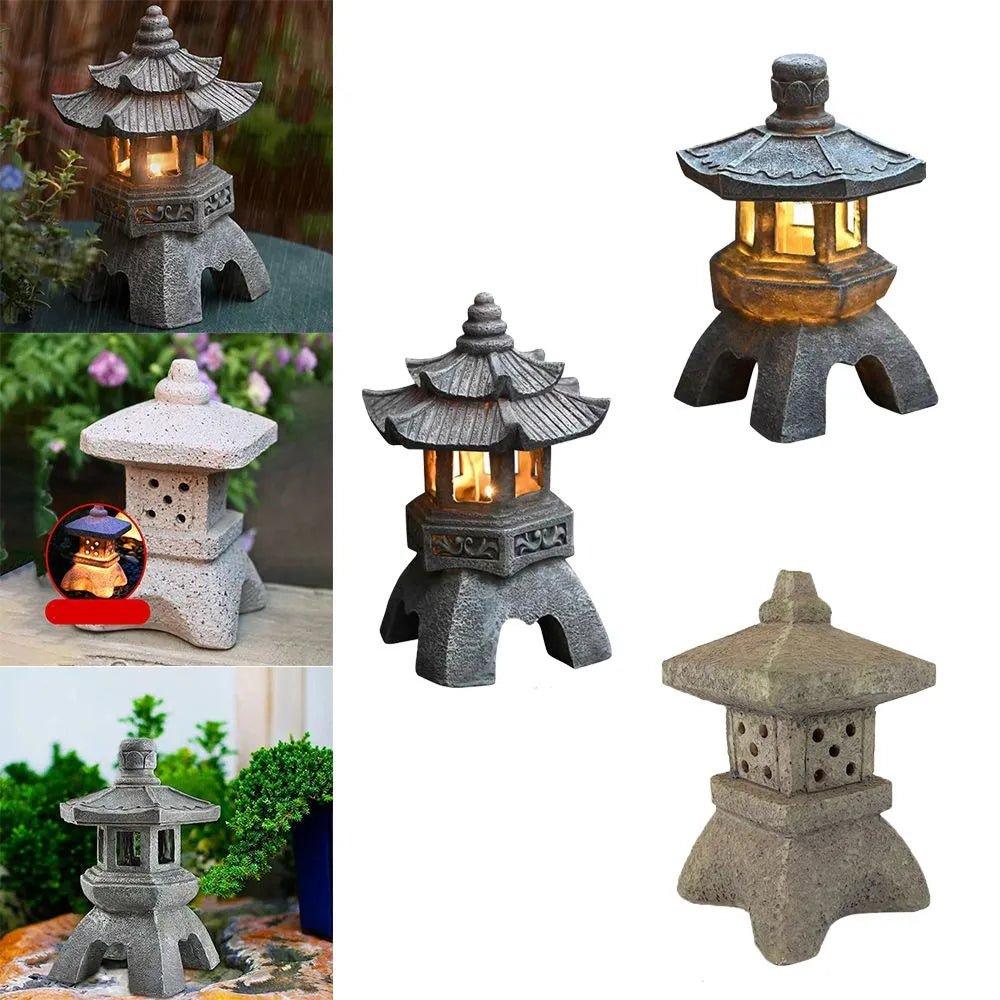 Decoration Zen Ornaments Solar Powered Tower Garden Statue Palace - MaxwellVerBeek.com