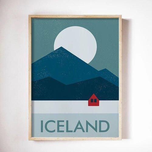 Canvas Painting Iceland Mid-Century Print Vintage Landscape Wall Art - MaxwellVerBeek.com