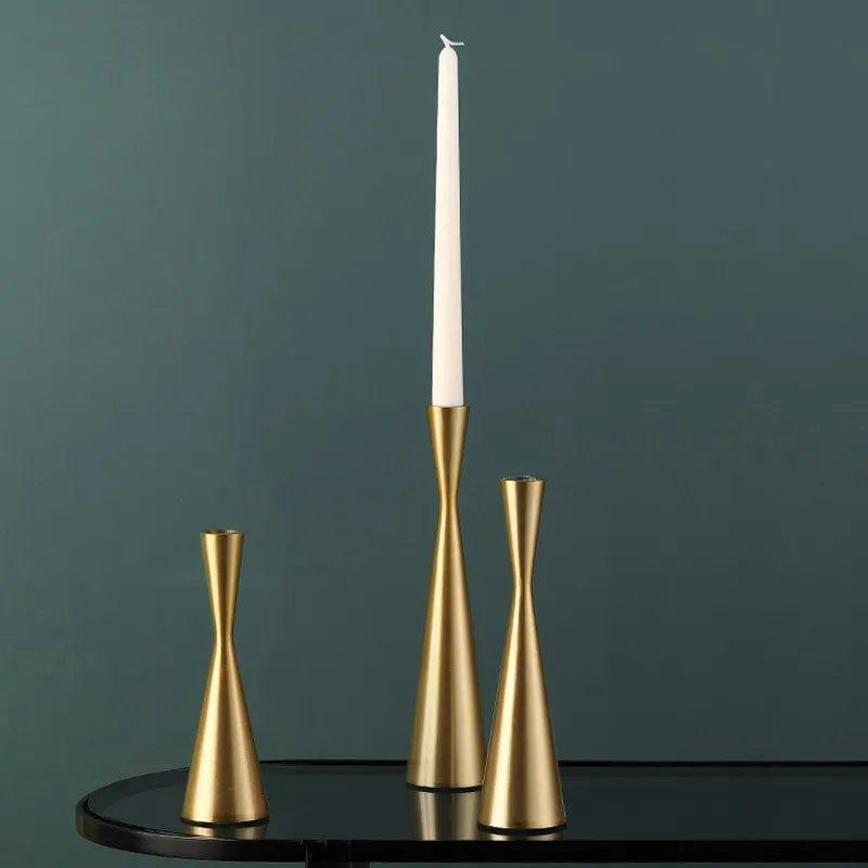 3Pcs/Set European Modern Candlestick Small Waist Candlestick Metal - MaxwellVerBeek.com