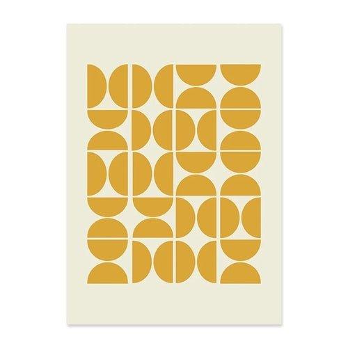 Abstract Geometric Orange Navy Yellow Mid Century Modern Posters Wall - MaxwellVerBeek.com