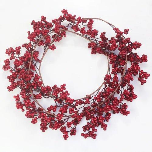 5.9ft/180cm Red Berry Christmas Garland Optional lighting Gold Silver - MaxwellVerBeek.com