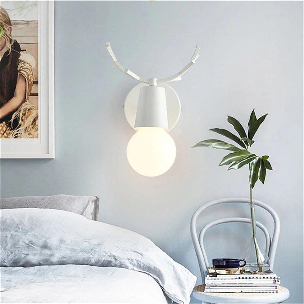 1/2PCS Nordic Deer Head 7 Colors Wall Lamp Led Modern Minimalist - MaxwellVerBeek.com