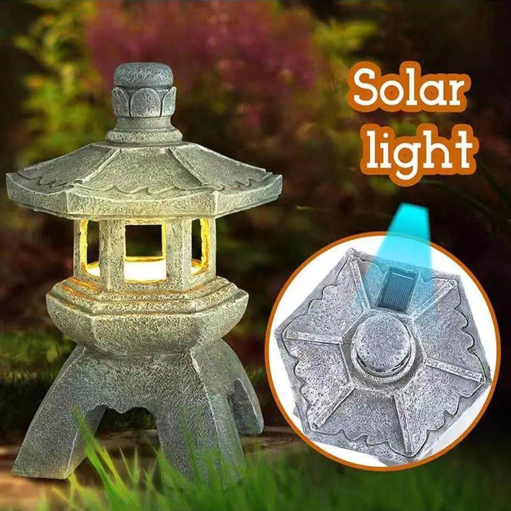 Decoration Zen Ornaments Solar Powered Tower Garden Statue Palace - MaxwellVerBeek.com