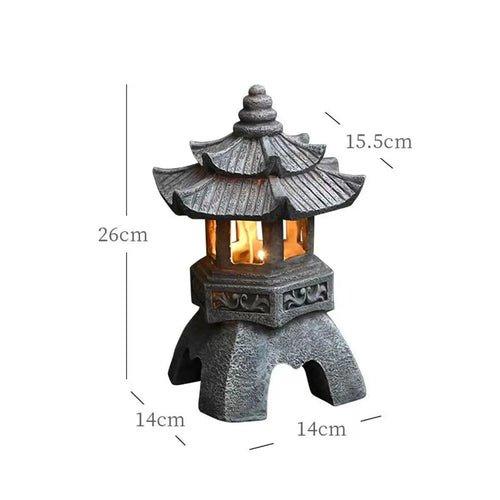 Decoration Zen Ornaments Solar Powered Tower Garden Statue Palace - MaxwellVerBeek.com