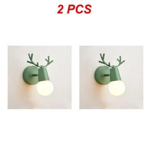 1/2PCS Nordic Deer Head 7 Colors Wall Lamp Led Modern Minimalist - MaxwellVerBeek.com