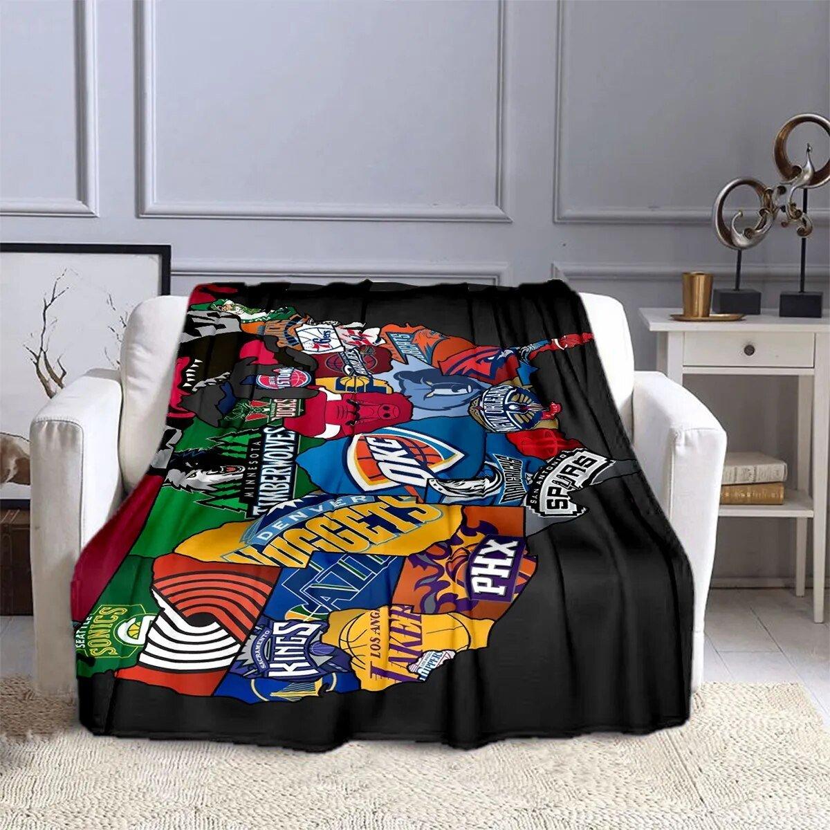 Basketball Logo Cartoon Blanket - MaxwellVerBeek.com