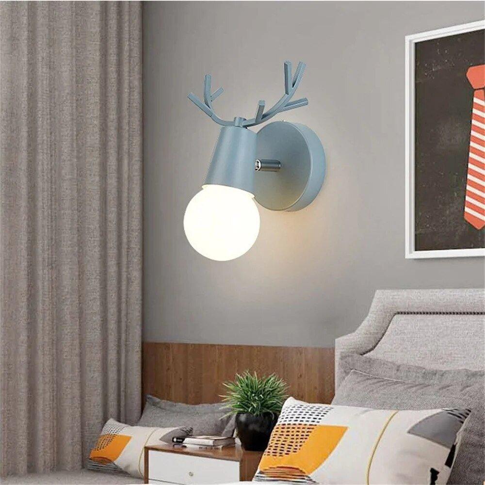 1/2PCS Nordic Deer Head 7 Colors Wall Lamp Led Modern Minimalist - MaxwellVerBeek.com