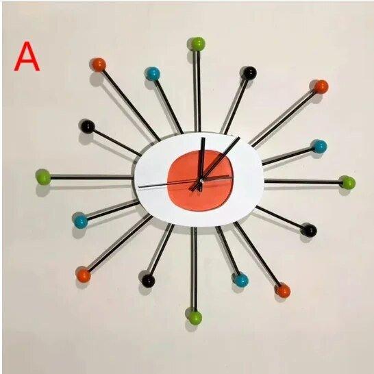 18 Inch Clock Wall Clock Medieval Style Starburst Sunburst Silent In