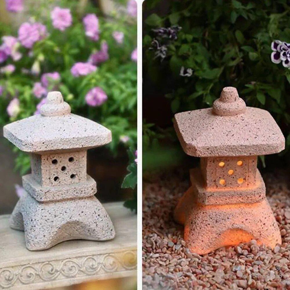 Decoration Zen Ornaments Solar Powered Tower Garden Statue Palace - MaxwellVerBeek.com