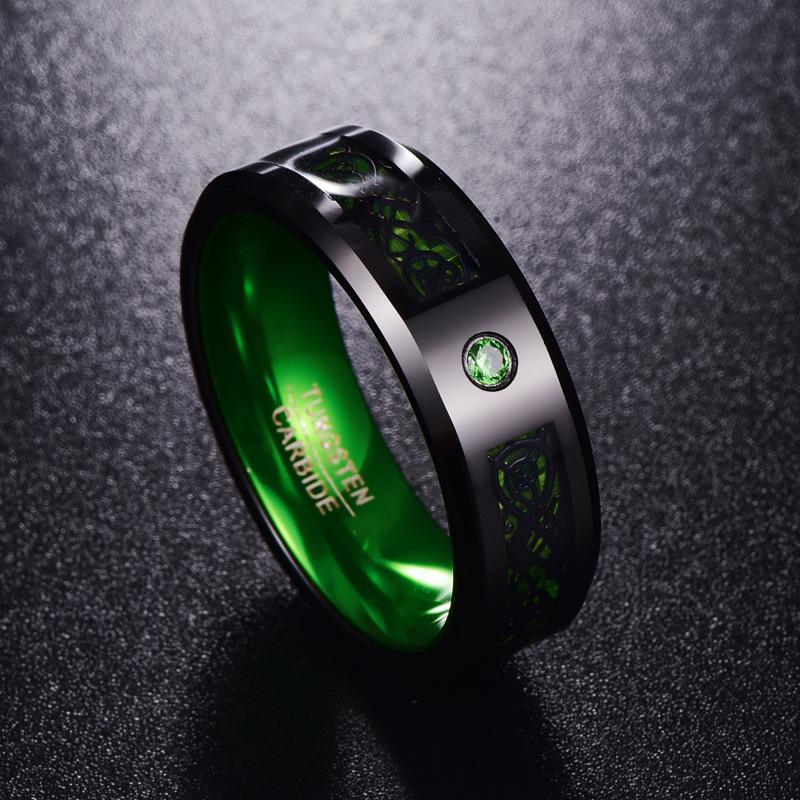 Dragon Stone Inlay Tungsten Ring - MaxwellVerBeek.com