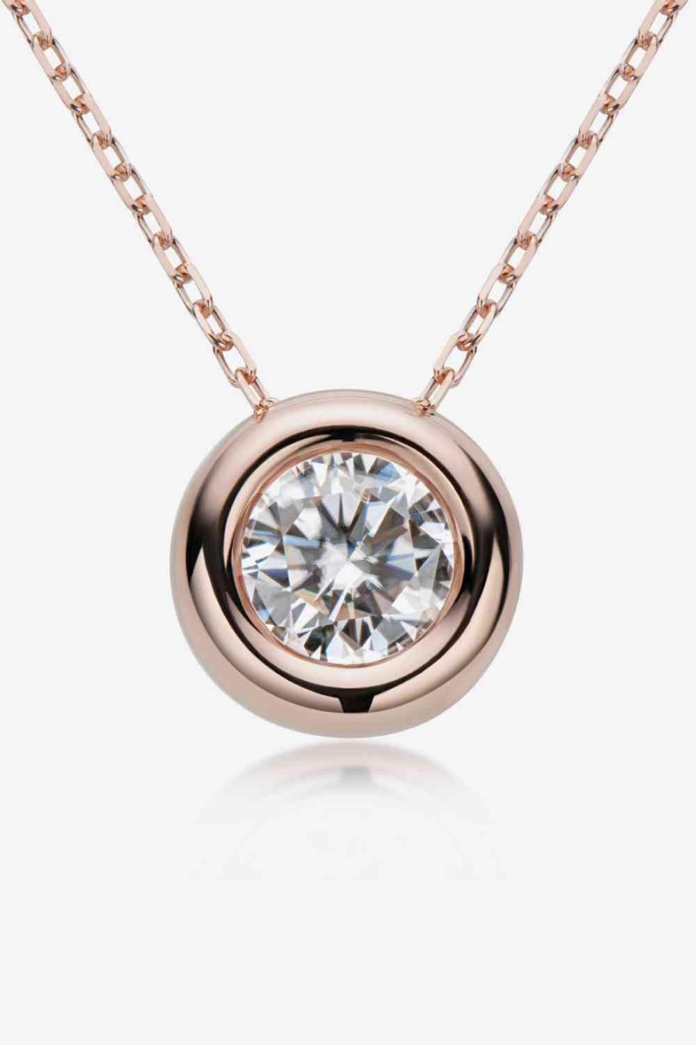 Adored 1 Carat Moissanite Pendant 925 Sterling Silver Necklace - MaxwellVerBeek.com