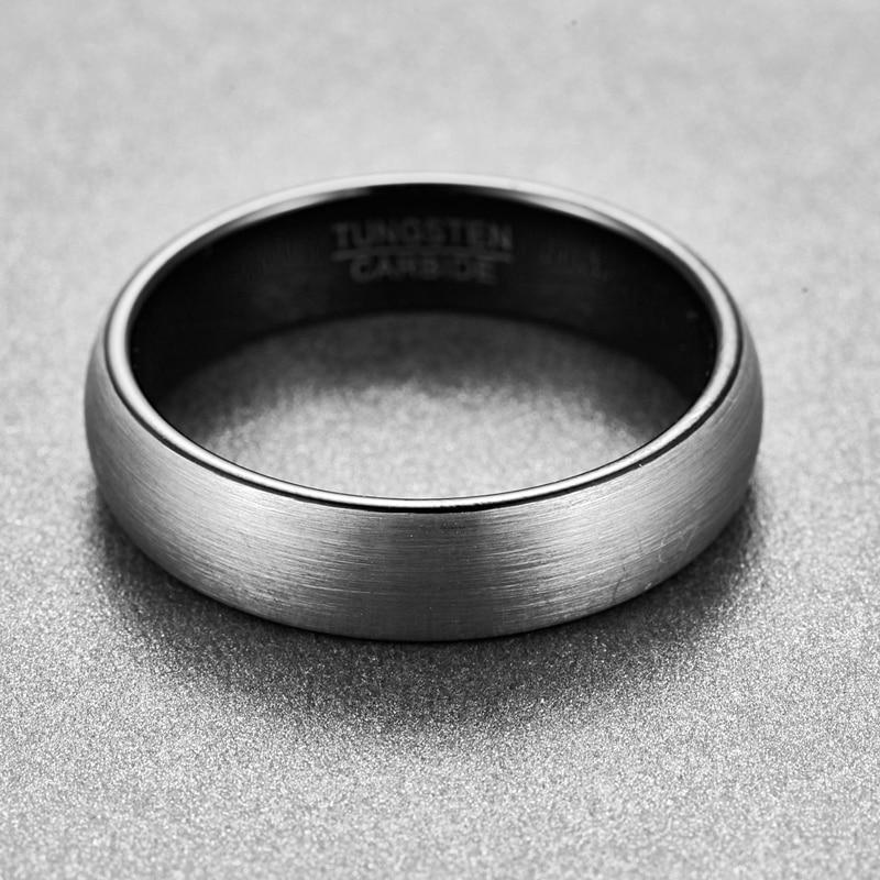 Brushed Silver and Black Tungsten Ring - MaxwellVerBeek.com