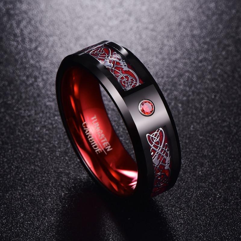 Dragon Stone Inlay Tungsten Ring - MaxwellVerBeek.com