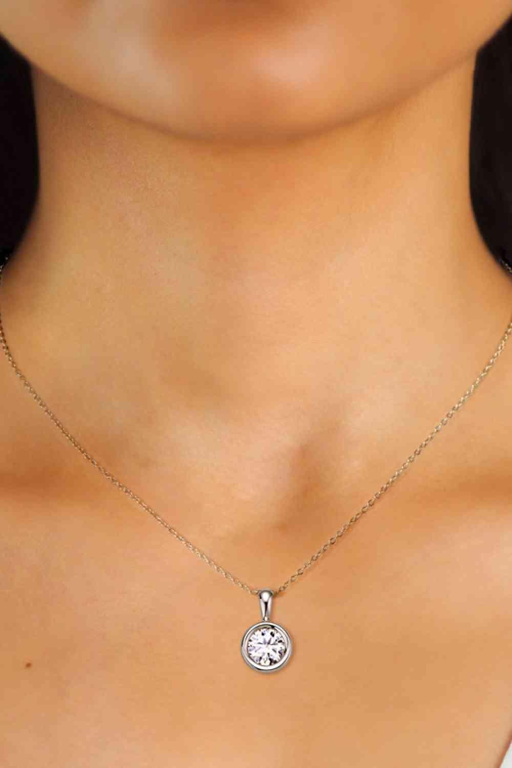 2 Carat Moissanite 925 Sterling Silver Necklace - MaxwellVerBeek.com