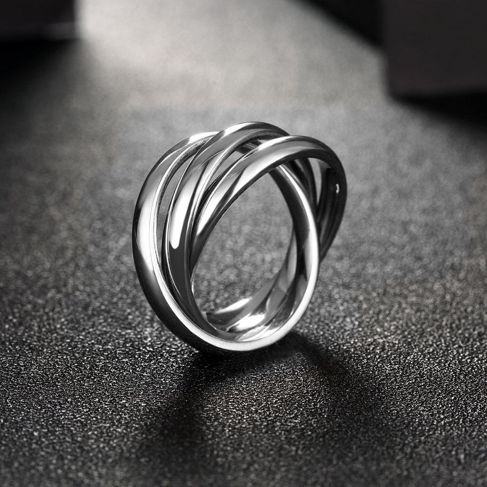 18k White Gold Bands Stainless Steel Rolling Ring - MaxwellVerBeek.com