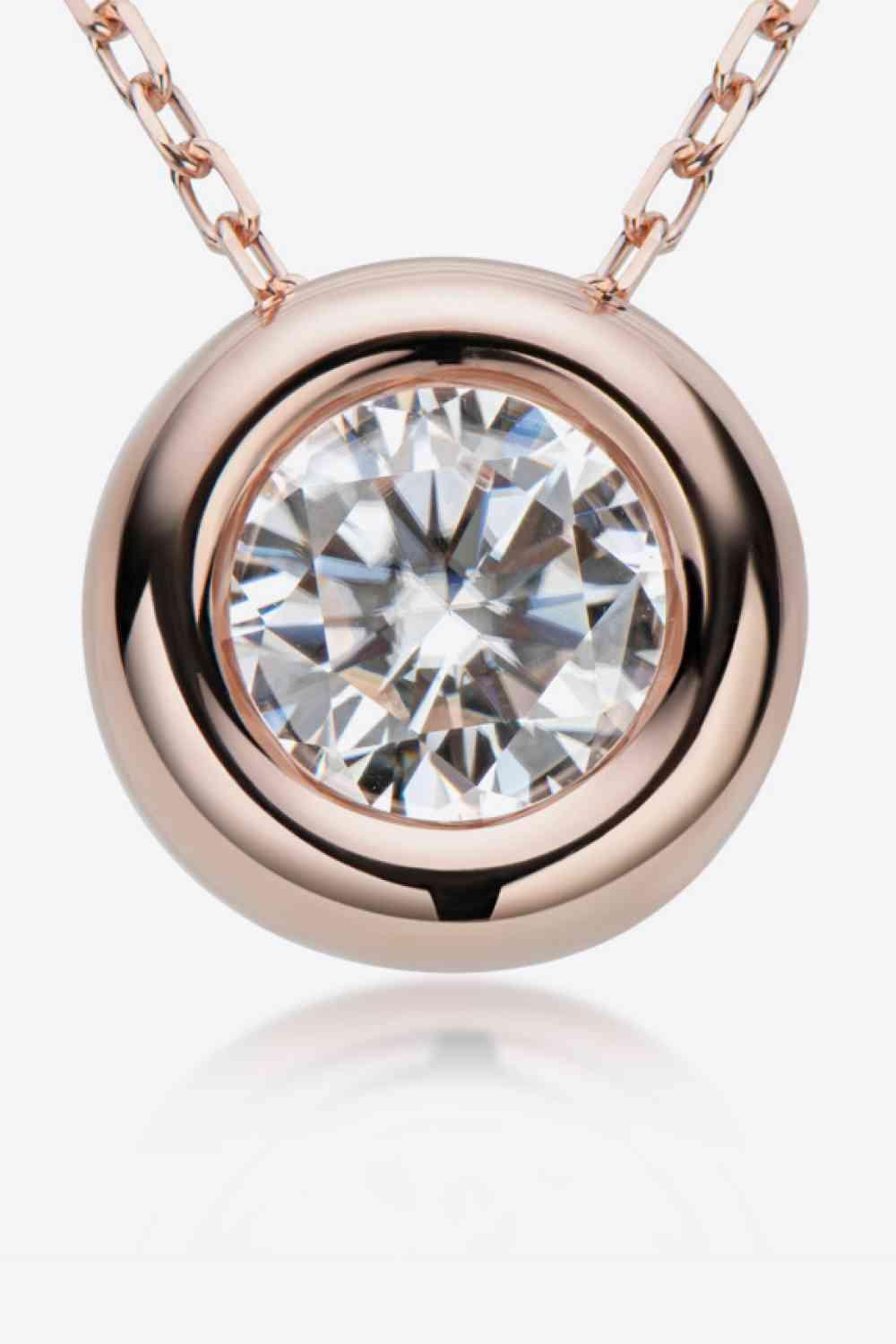 Adored 1 Carat Moissanite Pendant 925 Sterling Silver Necklace - MaxwellVerBeek.com