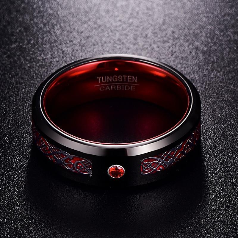 Dragon Stone Inlay Tungsten Ring - MaxwellVerBeek.com