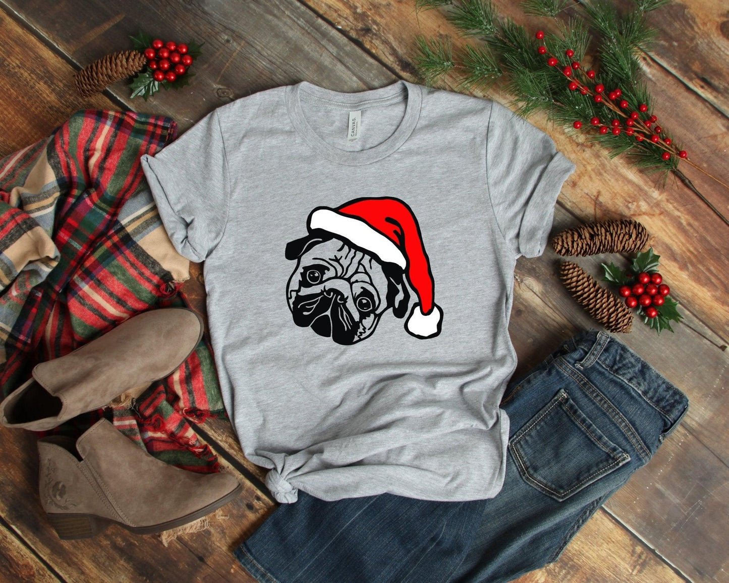 Christmas Santa Pug Shirt - MaxwellVerBeek.com