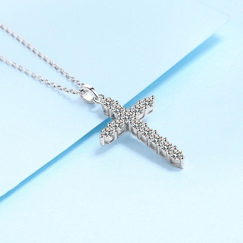 Moissanite Diamond Cross Necklace