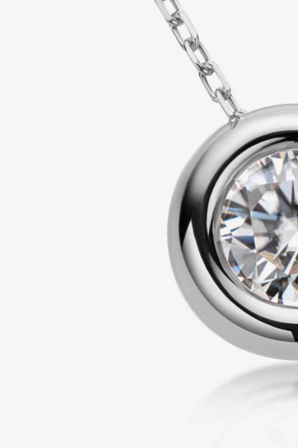 Adored 1 Carat Moissanite Pendant 925 Sterling Silver Necklace - MaxwellVerBeek.com